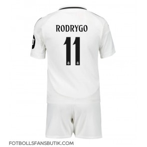 Real Madrid Rodrygo Goes #11 Replika Hemmatröja Barn 2024-25 Kortärmad (+ Korta byxor)